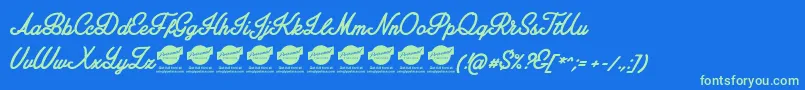 AmplifyPersonaluseonly Font – Green Fonts on Blue Background