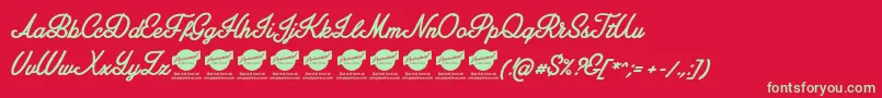 AmplifyPersonaluseonly Font – Green Fonts on Red Background