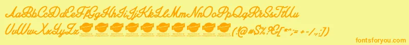 AmplifyPersonaluseonly Font – Orange Fonts on Yellow Background