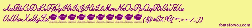 AmplifyPersonaluseonly Font – Purple Fonts on Yellow Background