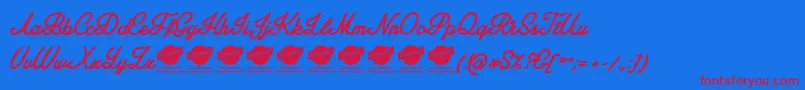 AmplifyPersonaluseonly Font – Red Fonts on Blue Background