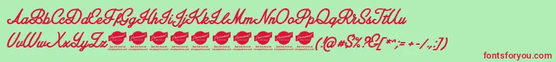 AmplifyPersonaluseonly Font – Red Fonts on Green Background