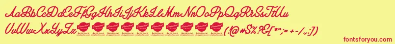 フォントAmplifyPersonaluseonly – 赤い文字の黄色い背景