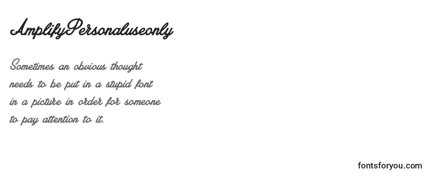 Schriftart AmplifyPersonaluseonly