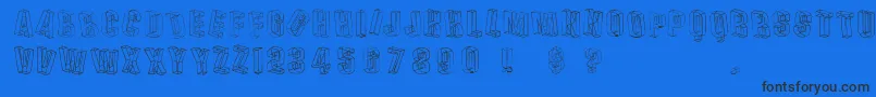 Dreis Font – Black Fonts on Blue Background