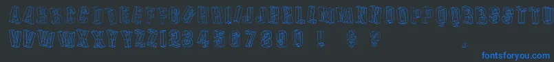 Dreis Font – Blue Fonts on Black Background