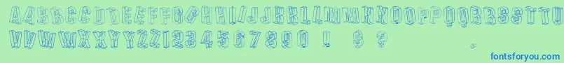 Dreis Font – Blue Fonts on Green Background