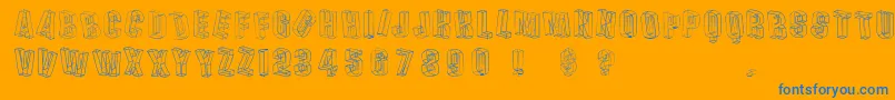 Dreis Font – Blue Fonts on Orange Background