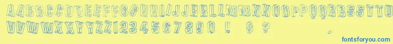 Dreis Font – Blue Fonts on Yellow Background