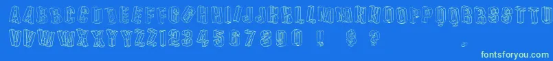 Dreis Font – Green Fonts on Blue Background