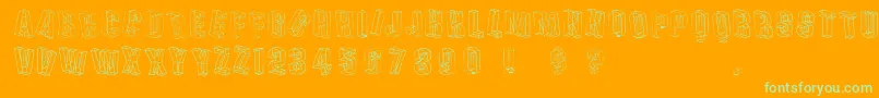 Dreis Font – Green Fonts on Orange Background