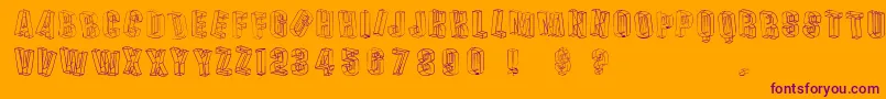 Dreis Font – Purple Fonts on Orange Background