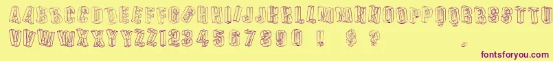 Dreis Font – Purple Fonts on Yellow Background
