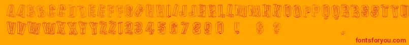 フォントDreis – オレンジの背景に赤い文字