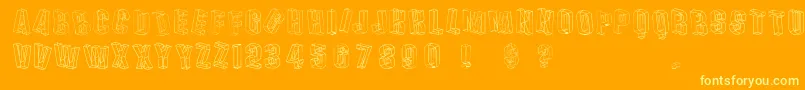 Dreis Font – Yellow Fonts on Orange Background
