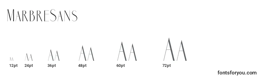 MarbreSans Font Sizes