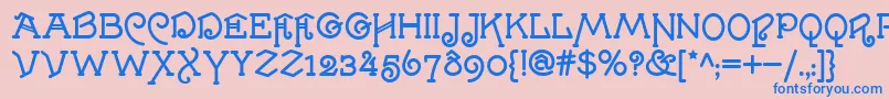 VillaMisteria Font – Blue Fonts on Pink Background