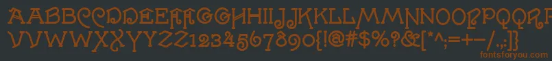 VillaMisteria-fontti – ruskeat fontit mustalla taustalla