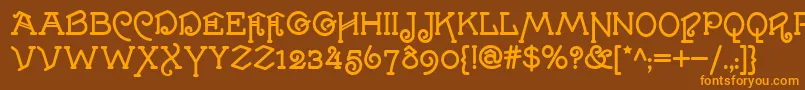 VillaMisteria Font – Orange Fonts on Brown Background