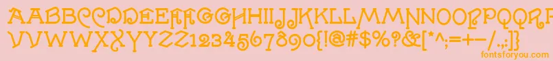 VillaMisteria Font – Orange Fonts on Pink Background