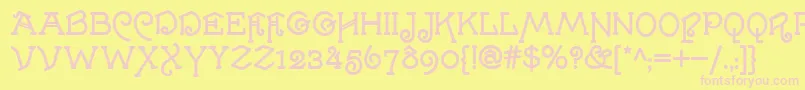 VillaMisteria Font – Pink Fonts on Yellow Background