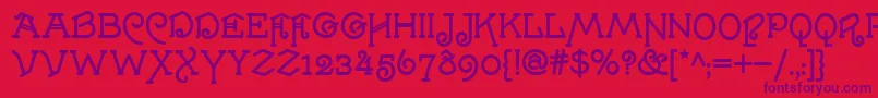 VillaMisteria Font – Purple Fonts on Red Background