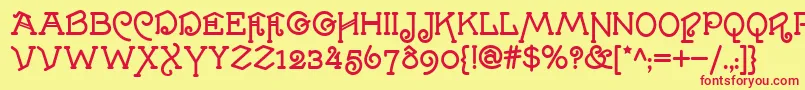 VillaMisteria Font – Red Fonts on Yellow Background