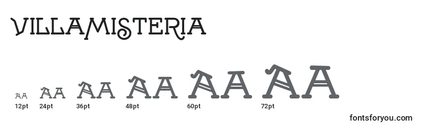 Размеры шрифта VillaMisteria