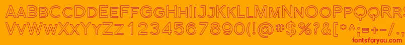 FlorencesansScOutline-fontti – punaiset fontit oranssilla taustalla