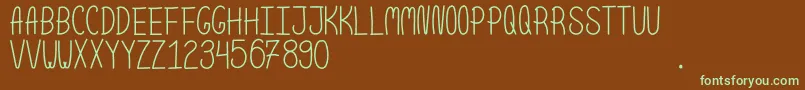 ScoopNormal Font – Green Fonts on Brown Background