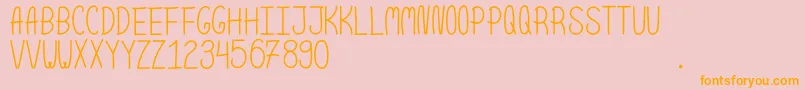 ScoopNormal-Schriftart – Orangefarbene Schriften auf rosa Hintergrund