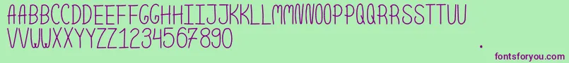 ScoopNormal Font – Purple Fonts on Green Background