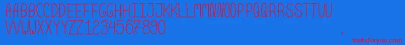 ScoopNormal Font – Red Fonts on Blue Background