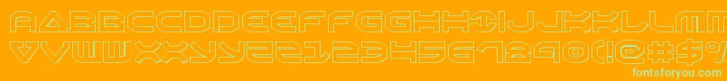 Oberonout. Font – Green Fonts on Orange Background
