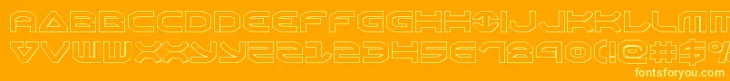 Oberonout. Font – Yellow Fonts on Orange Background