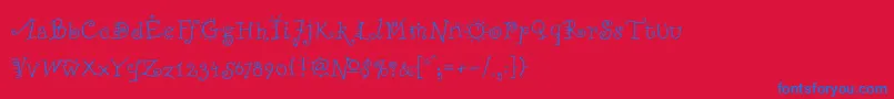 ChiliPepper-Schriftart – Blaue Schriften auf rotem Hintergrund