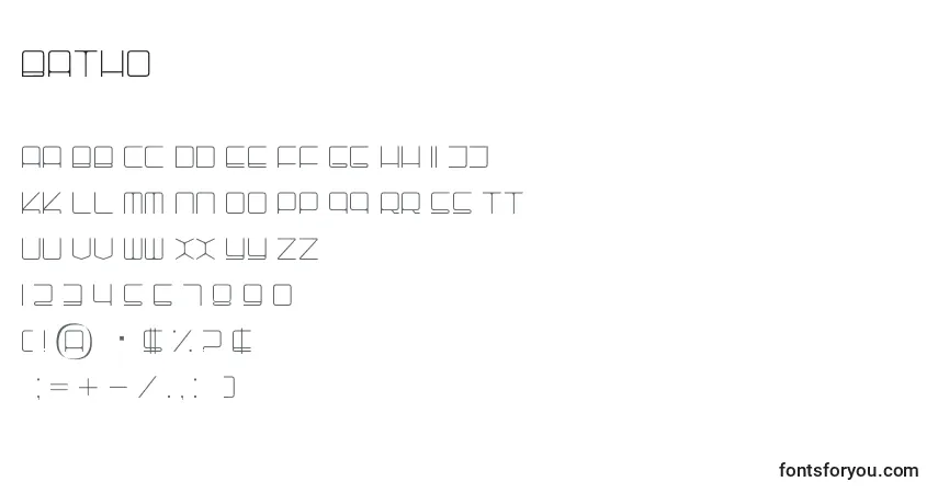 Schriftart Batho – Alphabet, Zahlen, spezielle Symbole