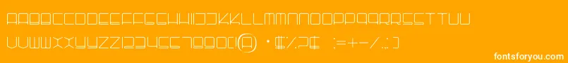 Batho-Schriftart – Weiße Schriften auf orangefarbenem Hintergrund