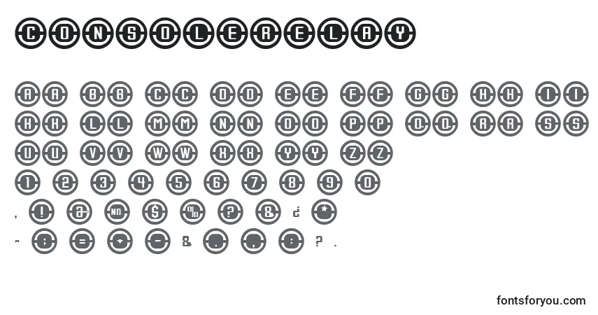 A fonte ConsoleRelay – alfabeto, números, caracteres especiais