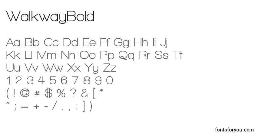 Schriftart WalkwayBold – Alphabet, Zahlen, spezielle Symbole