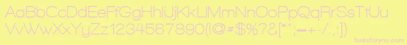 WalkwayBold-fontti – vaaleanpunaiset fontit keltaisella taustalla