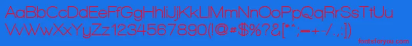 WalkwayBold-Schriftart – Rote Schriften auf blauem Hintergrund