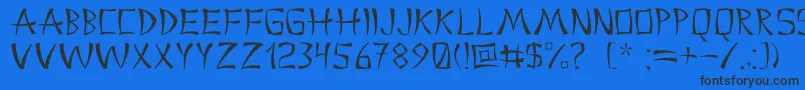Chinacyr Font – Black Fonts on Blue Background