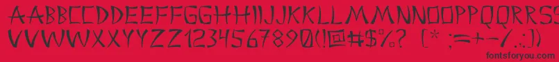 Chinacyr Font – Black Fonts on Red Background