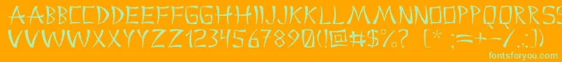 Шрифт Chinacyr – зелёные шрифты на оранжевом фоне