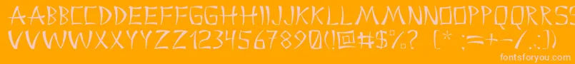 Chinacyr-Schriftart – Rosa Schriften auf orangefarbenem Hintergrund