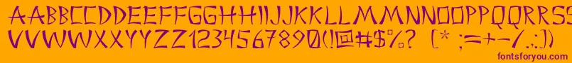 Chinacyr Font – Purple Fonts on Orange Background