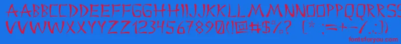 Chinacyr Font – Red Fonts on Blue Background