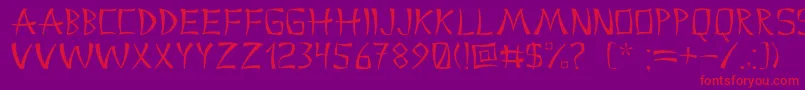 Chinacyr Font – Red Fonts on Purple Background