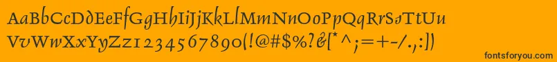 Czcionka Delphinltstd1 – czarne czcionki na pomarańczowym tle